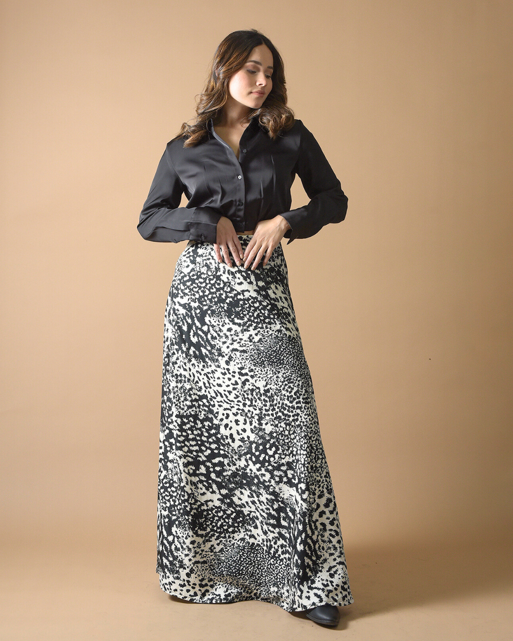 Camila Animal Print Blanco y Negro