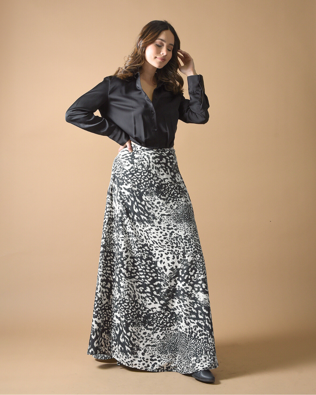 Camila Animal Print Blanco y Negro