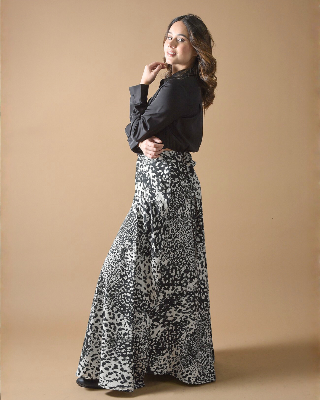 Camila Animal Print Blanco y Negro