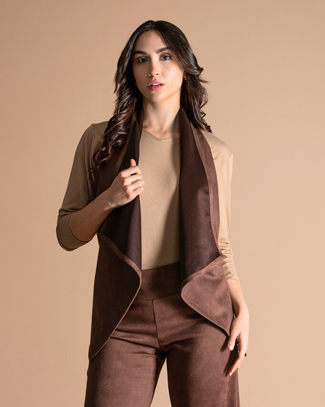 Chaleco/Blusa Café