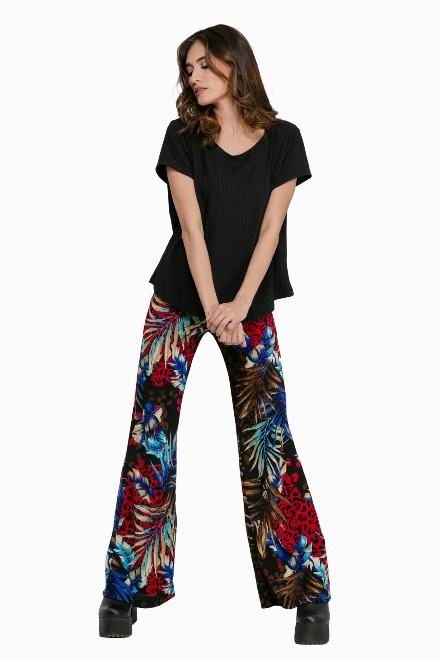Pantalón Sofía Tropical Print Rojo