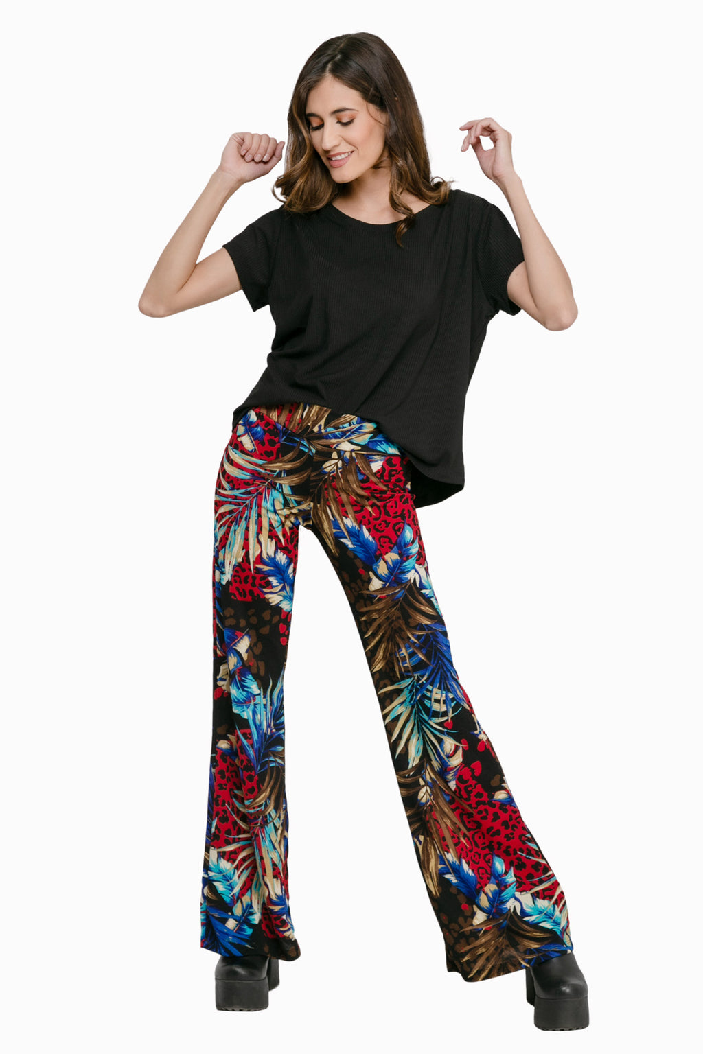 Pantalón Sofía Tropical Print Rojo