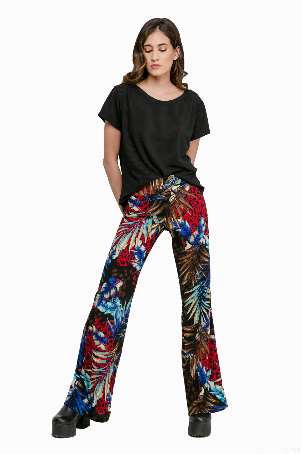 Pantalón Sofía Tropical Print Rojo