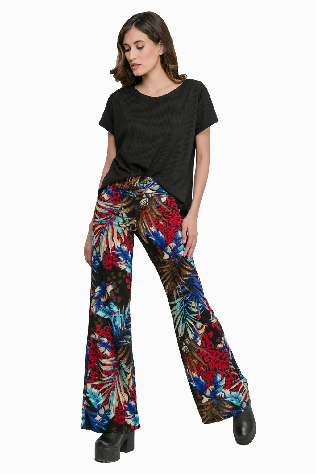 Pantalón Sofía Tropical Print Rojo