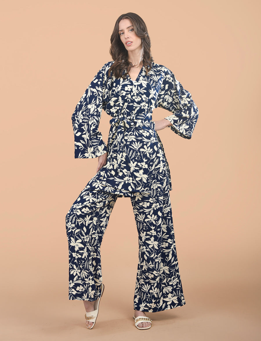 Conjunto Flores Azul