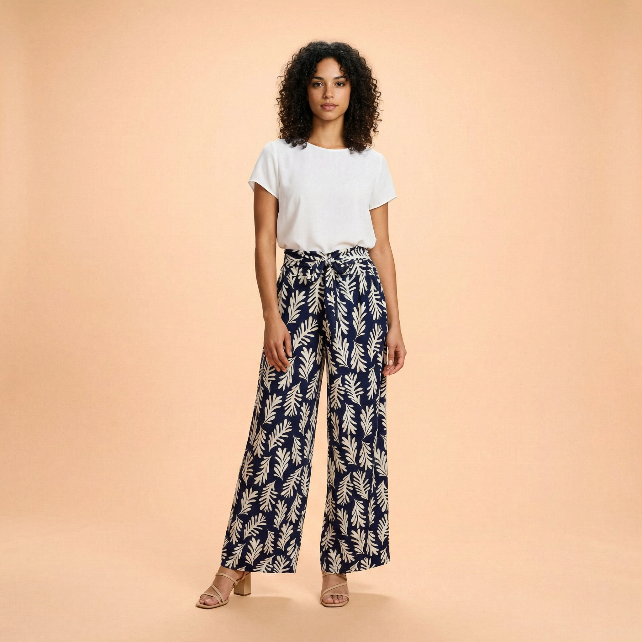 Palazzo con lazo Hojas Azul