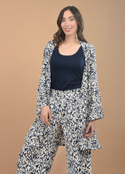 Kimono María Animal Print Azul