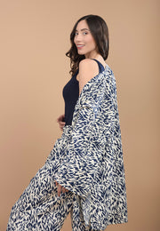 Kimono María Animal Print Azul