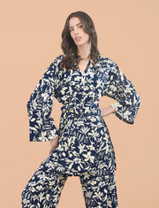 Kimono María Flores Azul