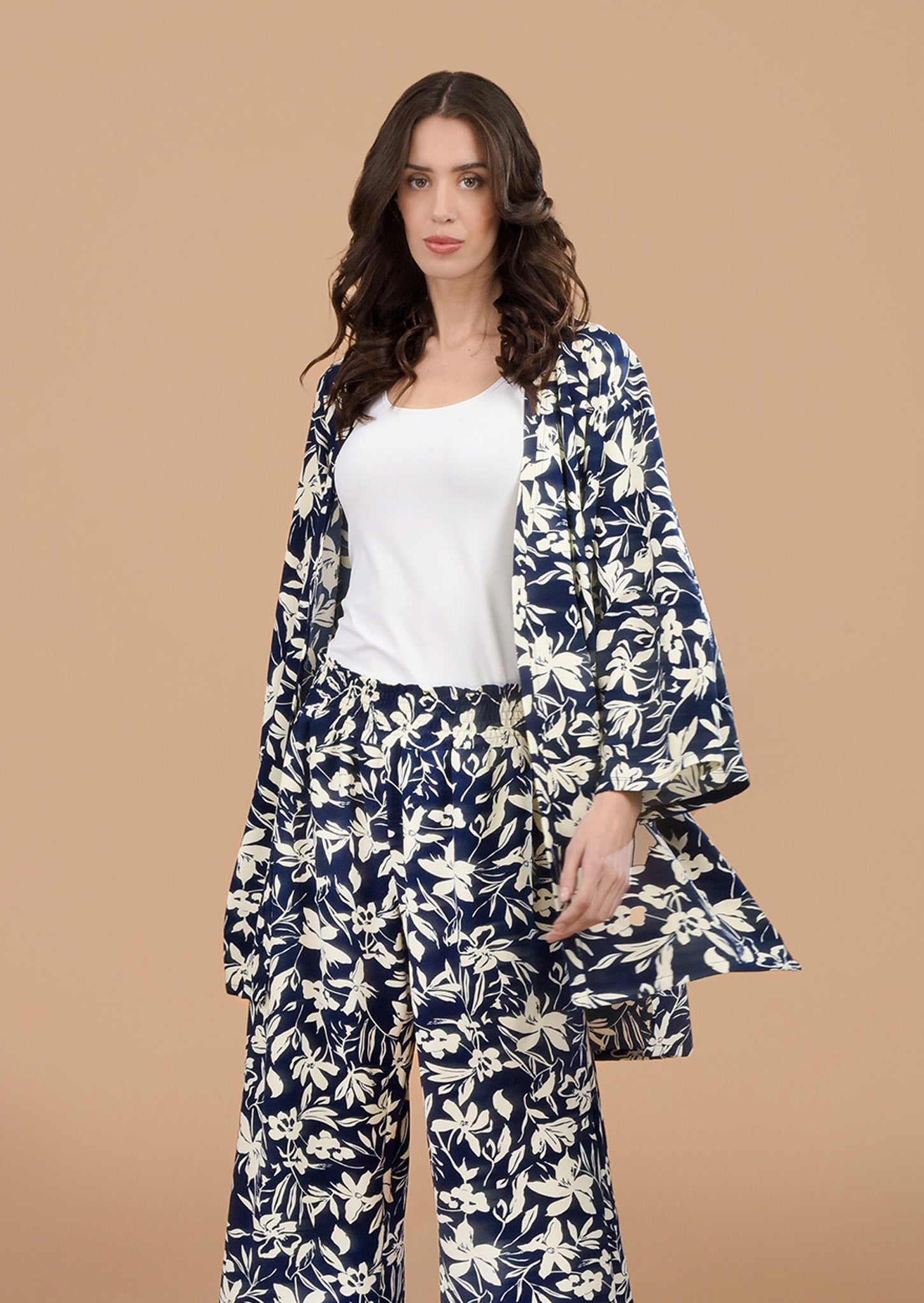 Kimono María Flores Azul