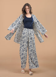 Kimono María Animal Print Azul